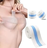 Klebe-BH Tape Brustband Boob Tape Breast Lift Tape Push Up Große Brust Unsichtbarer Bruststraffung Band mit 36pcs Fashion Tape für Kleid Brautkleid 5 m x 5cm (Stile 2-trasparente, 5 m x 5cm)