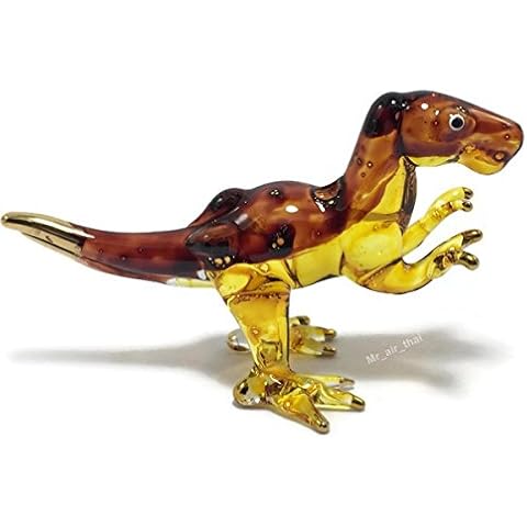 Tiny Crystal T-REX Dinosaur Hand Blown Clear Glass Art Dino Figurine Animals Glass Blown 129 Cover