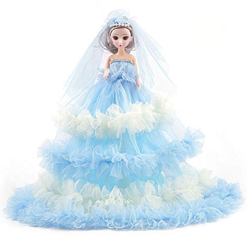 Alician Princesa Muñeca Vestido de Noche Vestido Chica Regalo Vestido de Novia Muñeca Novia Muñeca MHJ257 Azul Brillante Bolsa de 43 cm PP