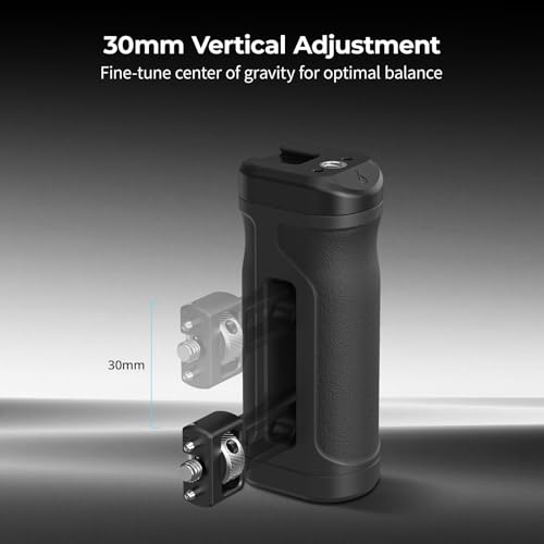 Image of SmallRig Mini Side Handle with 1 /4 inch-20 Locating Screw, Camera Cage Side Handle for Left or Right Hand, Up and Down Adjustable, with Built-in Cold Shoe & Threaded Hole, Max. Load 10kg / 22lb 5946