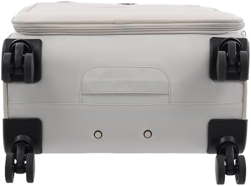 Martha Stewart Softside 수하물 | 360° 스피너 휠이 있는 경량 확장 가능한 소프트쉘 슈트케이스, 라이트 그레이., Martha Stewart 68.6cm(27인치) 소프트사이드 수하물 - 8개의 바퀴와 전면 지퍼 포켓이 있는 확장 가능한 스피너 슈트케이스 — 사진 6