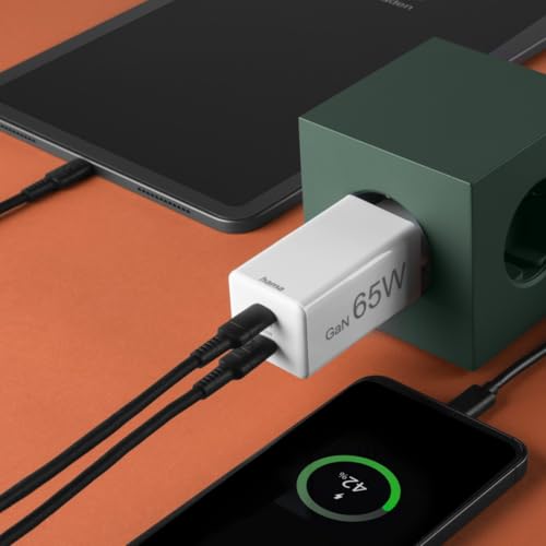 Chargeur USB C rapide 65W double port GaN pour iPhone et Samsung