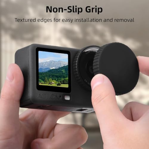 Image of 2-Pack Silicone Lens Cap Compatible with DJI Osmo Action 6, Soft Flexible Lens Protector Cover, Dustproof Anti-Scratch Camera Lens Cover for DJI Osmo Nano Accessories (Black)