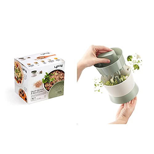 Lékué Recipiente Para Cocinar Quinoa, Arroces Y Cereales, 1 Litro + Triturador De Vegetales