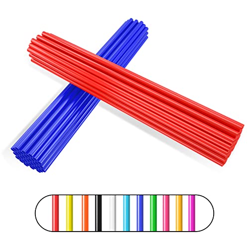 PSLER 72 PCS Blue and Red Spoke Skins Spoke Covers Trim Wrap Cover Decoration Protector Pipe Motorcycle Motocross Pit Dirt Bike Aaccessories
