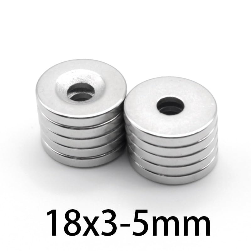 10-100pcs Countersunk Round Crafts 18 * 3-5mm Neodymium Magnetic 18mm*3 mm Perforated Circular 18x3-5mm Magnet(30pcs)