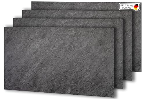AS Country Stone Wandpaneele in Marmoroptik | 60x120 cm | 4 Stück |PVC Wandverkleidung aus Kunststoffplatten für Küche, Bad & mehr | Küchenrückwand Platte Wandpaneel | Darkstone