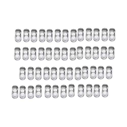 HWBWE Glass Display Connector, 50Pcs Chrome 2-Way Glass Cube Connector, Metal Glass Display Connector 6mm Glass