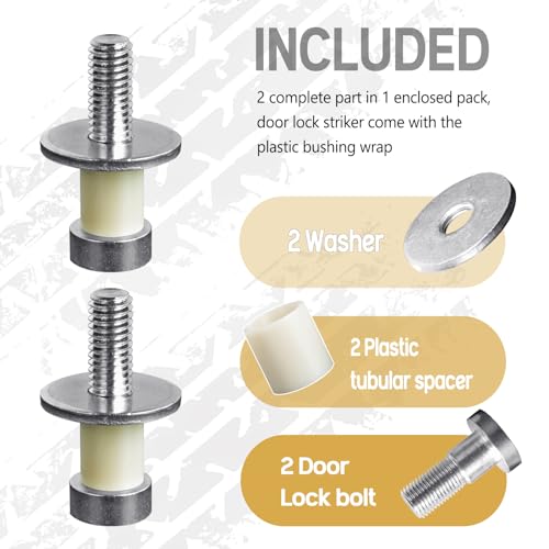 UNIGT Door Lock Striker 38420 Compatible with Door Latch Bolts for 1971-1991 GMC Truck Door Bolt Pin Replace OEM 9601750 - Sold in Pairs