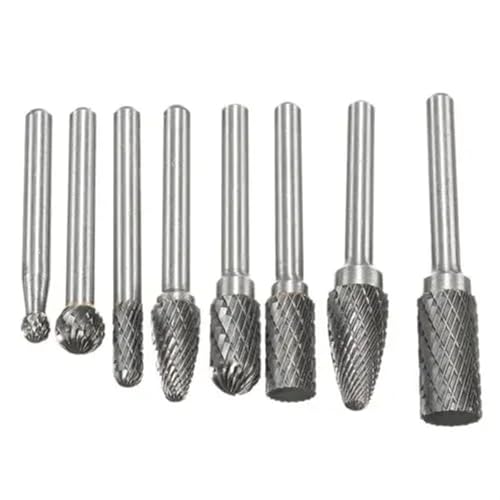 Set de 8 fresas de carburo, mango 6mm miniatura 2