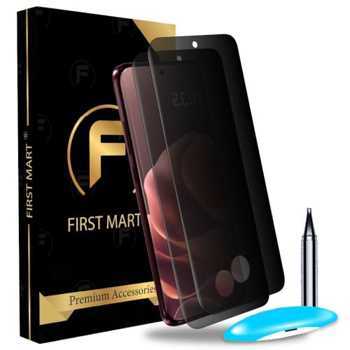 Image of FIRST MART Anti-Spy UV Tempered Glass for Motorola Edge 70 Pro Plus | 9H Curved Display Screen Guard, Fingerprint Compatible | Pack of 2