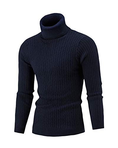 Jersey De Hombre, Suéter De Manga Larga Cuello Alto Pullover Armada L Cover