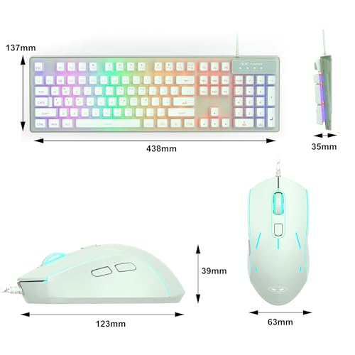 Image of Gaming Keyboard and Mouse Combo, K1 RGB LED Backlit Keyboard with 104 Key Computer PC Gaming Keyboard for PC /Laptop (Green)