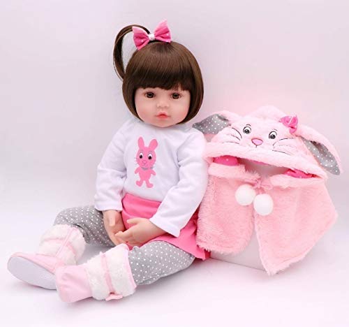 iCradle Muñeca 18Inch 45cm Reborn Baby Doll Muñeca de Vinilo de Silicona Suave Se ve Reallife Simulación Baby Girl Niños Los Mejores Regalos presentes (18Inch)