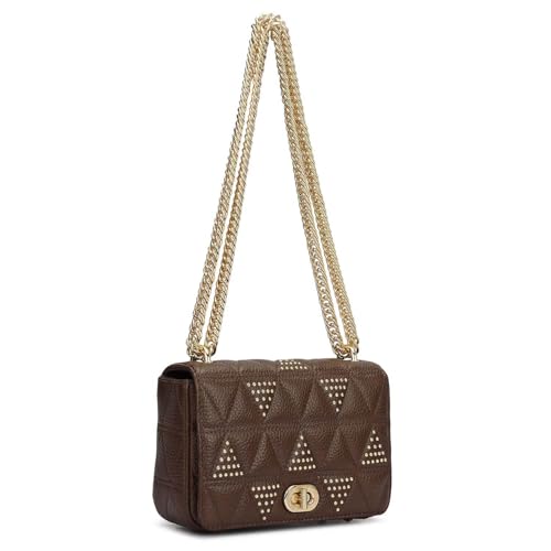 Image of Da Milano Leather Shoulder Bag for Women - Brown (00378OL)