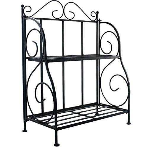 Sunnyglade Spice Rack, 2-Tier Foldable Shelf Rack Kitchen Bathroom Countertop, 2-Tier Standing Storage