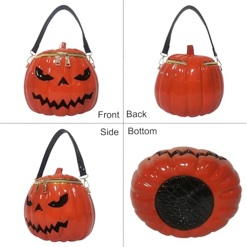Image of Men and Women PVC Pumpkin Shaped Crossbody Shoulder Bag Handbag Halloween Pumpkin Purse