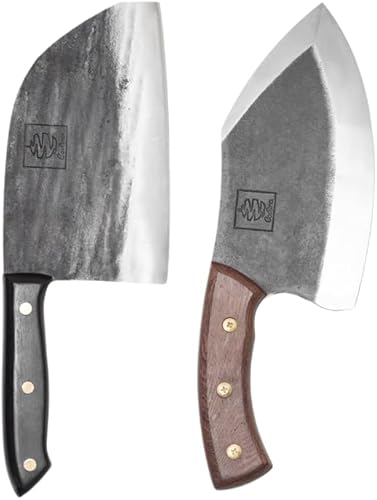 Miniatura 8 de COOLINA Alpha Duo Juego de Cuchillos - Lixy Cuchillo de Carnicero & Cuchillo de Chef Tungsten XL, Acero de Alto Carbono Forjado a Mano, Filo de