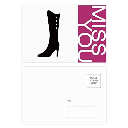 Carte postale Merci silhouette bottes haut noir lot 20