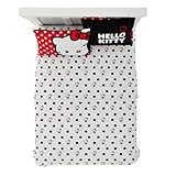 Collectibles Hello Kitty Polka Dot Bedding Super Soft Microfiber 4 Piece Full Sheet Set, (Officially Licensed Product) by Franco