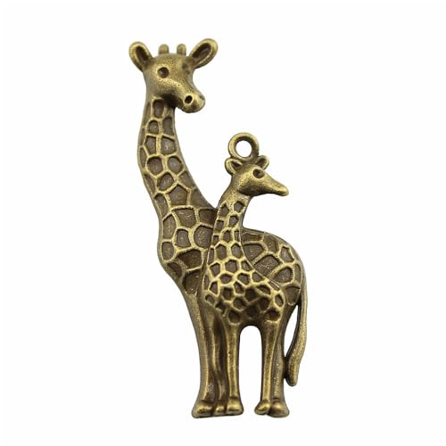 WYSIWYG 4pcs 54x22mm Giraffe Charms Charms Antique Bronze Color Zinc