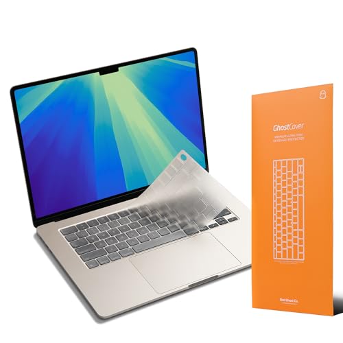 GhostCover FlexType Premium Protector de teclado para escritura de alto rendimiento, compatible con M4/M3/M2/M1 Pro/Max MacBook Pro 14/16, M4/M3/M2 MacBook Air 13/15, diseño de teclado EU