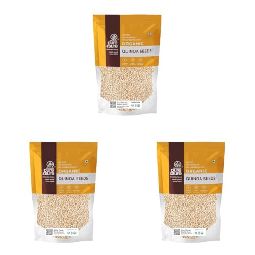 Image of Pure & Sure Organic Quinoa Seeds 500G | 100% Natural Healthy Food | Gluten-Free | High Protein & Fiber | Certified Organic Helps in Weight Loss | Tasty Superfood (Pack of 3)