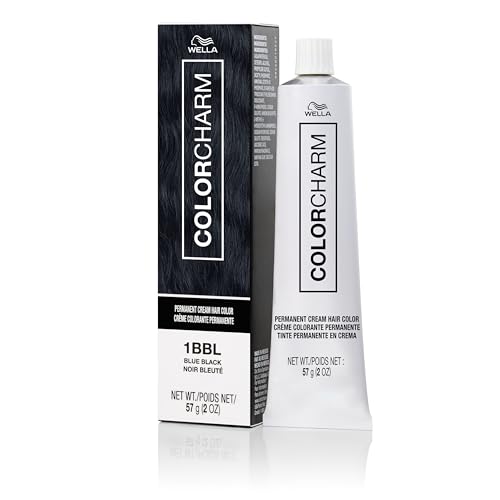 COLORCHARM Permanent Cream Hair Color, 1BBL Blue Black, 2 oz.