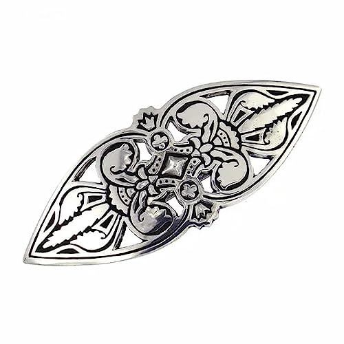 Barrette fleur de lys en étain et acier inoxydable pour femme