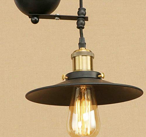 Lustre en fer rétro LOFT réglable avec douille E27 pour l'éclairage de projet d'hôtel