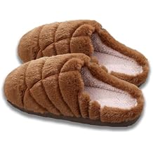 Womens Concha Slippers Mens Concha Pantuflas Plush Lining Mexican Pan Dulce Slipper Cozy Indoor Non-Slip