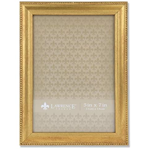 Lawrence Frames Classic Bead Picture Frame, 5x7, Gold Cover