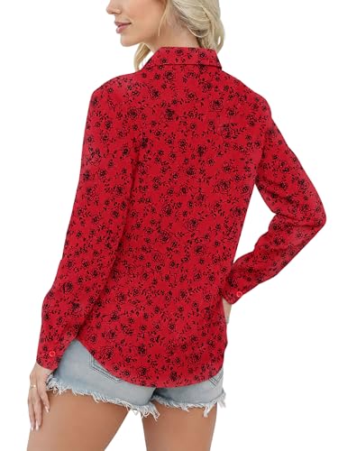 Image of Soft Wrinkle-Free Button Down Stretch Shirts for Women, Breathable Moisture-Wicking Casual Work Dress Tops