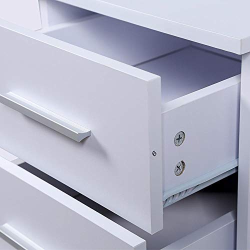 Meuble de bureau blanc gain de place avec 4 tiroirs Bakaji - 6