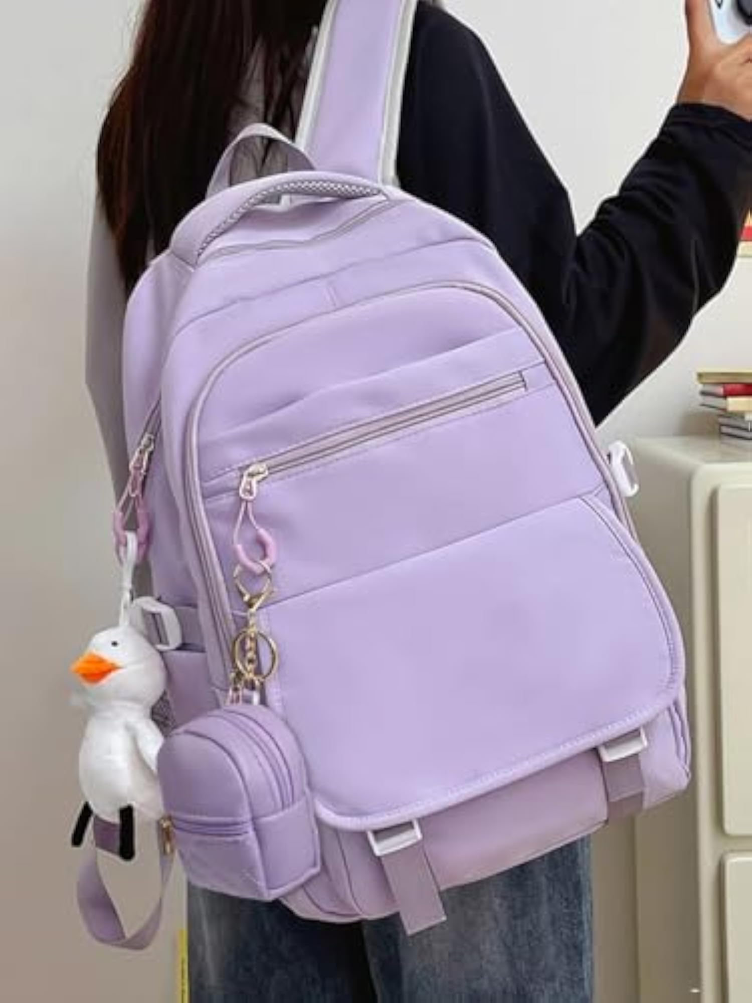 4Pcs Mini Backpack Keychain, Cute Cosmetic Bag for Women