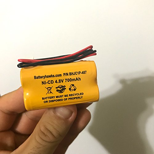 4.8V 700Mah Battery For Exit Sign Emergency Light Bl93Nc487 Bl93Nc484 Bl93Nc485 4.8V 500Mah 4.8V 800Mah Nicd Nicad Battery Ni Cd White Connector (5 Pack) #TOP5