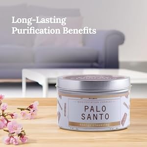 Long Lasting Palo Santo Scented Smudge Candle 6 Oz 35 Hour Burn Soy Wax Aromatherapy Candle For House Energy Cleansing Purification Manifestation