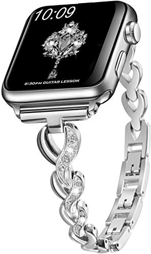 HAOLIRA Bracelet Compatible avec Apple Watch 38mm 40mm 41mm 42mm 44mm 45mm Acier Inoxydable en Métal Compatible avec la iWatch SE Series 7/6/5/4/3/2/1 Cover