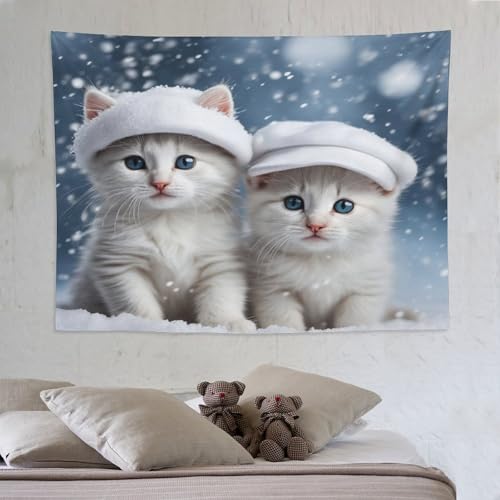 Tapisserie murale chat mignon pour créer un coin lecture cocooning