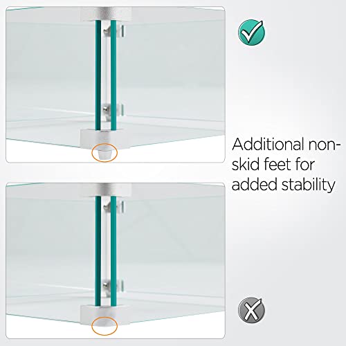 Yaheetech Gas Fire Pit Wind Guard For Square Fire Table, 15 X 15 X 6.5 Inch Clear Tempered Wind Guard For Firepits, Thick Square Glass Shield, Glass Panel With Hard Aluminum Corner Bracket & Feet #TOP6