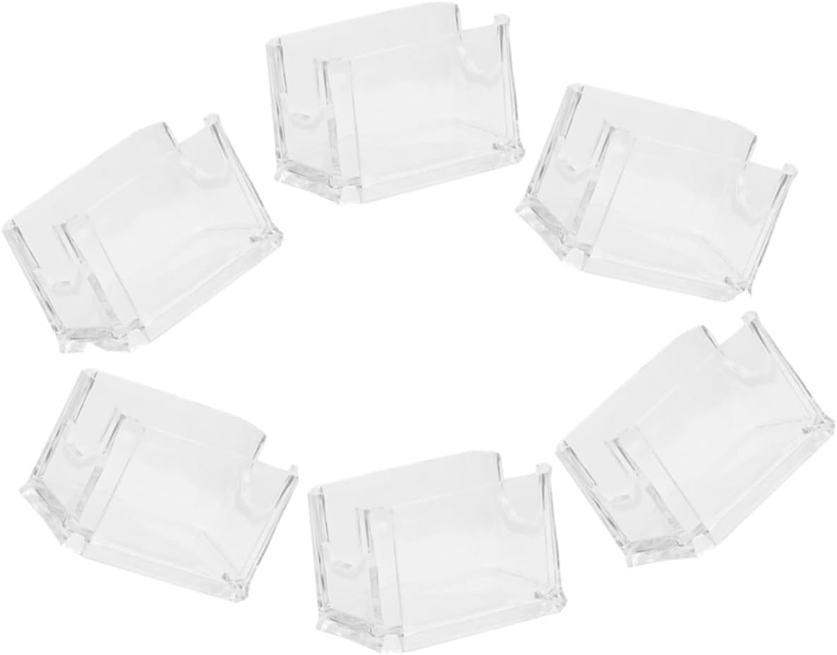 VOSAREA 6Pcs Acrylic Tea Bag Storage Box Multi Purpose Organizer for Tea Bags Coffee Bags Sugar Packets and Small Snacks Smooth Edges Design for Home Office