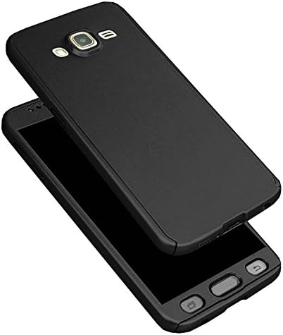 Samsung Galaxy J7 Prime iPaky 360 Degree Full Body Protection Black Plastic Front & Back Cover with Tempered Glass