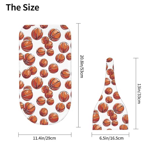 Image of Cartoon Basketball Ball Pattern Newborn Swaddle Blankets Hat Sets Soft Baby Receiving Blanket Swaddle Sack for Baby Shower Infant Boy Girl Gift
