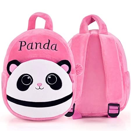 Image of Kids School Bag for Boys & Girls Lightweight & Durable Backpack Spacious with Cartoon Print Solid Partton (Kongi + Panda)