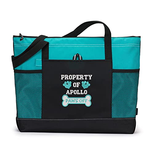 Personalized Property Of Dog's Name Embroidered Tote Bag, Pet Gear Travel Bag #TOP6