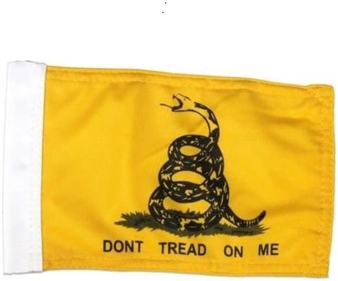 Se pueden utilizar en interiores o al aire libre. Bandera de GadSDen de 6.0 x 9.0 in, nailon de doble cara con funda para moto/coche. El diseño