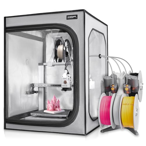 A1 Boîtier pour Imprimante 3D avec Éclairage LED Compatible with Bambu Lab A1&A1 Mini Combo AMS Lite,Housse de Protection Ignifuge Antipoussière,Tent...