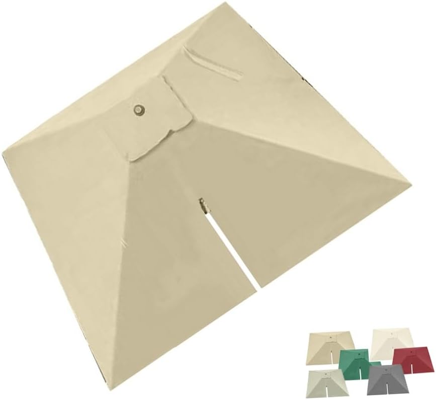 8ft 10ft Square Patio Umbrella Replacement Canopy - Durable Offset Parasol Top Cover with 8 Ribs - Ideal for Outdoor Shade and Protection