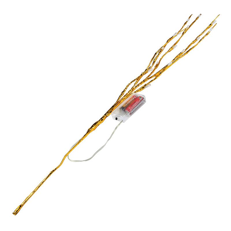 Image of DK177 2 Pack Led Branch Light Battery Operated Lighted Branch Vase Filler Willow Tree Artificial Little Twig Power Golden 30 Inch 20 LED for Home Romantic Decoration (Gold-Warm White)