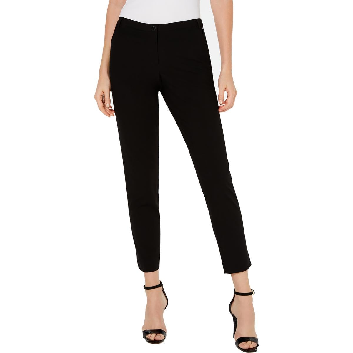 Calvin Klein Womens Solid Rayon Dress Pants Black 4
